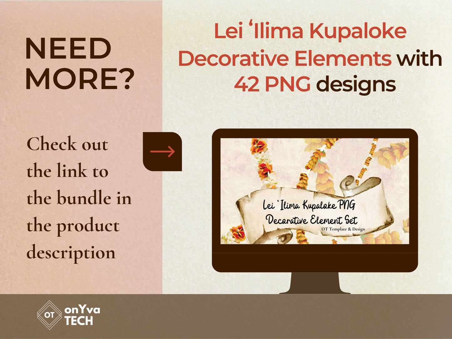 Ilima Tuberose Lei | Hawaiian PNG Decorative Element Liʻiliʻi Pack | Digital Download
