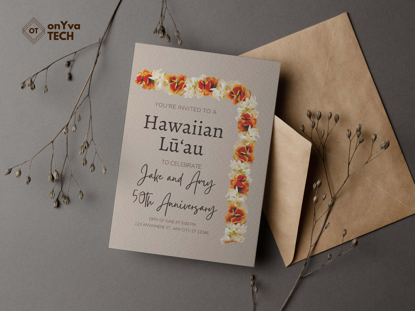 Ilima Tuberose Lei | Hawaiian PNG Decorative Element Set | Digital Download