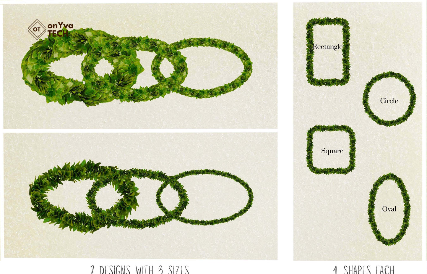 Kukui Leaf Lei | Hawaiian Frame PNG Bundle | Digital Download