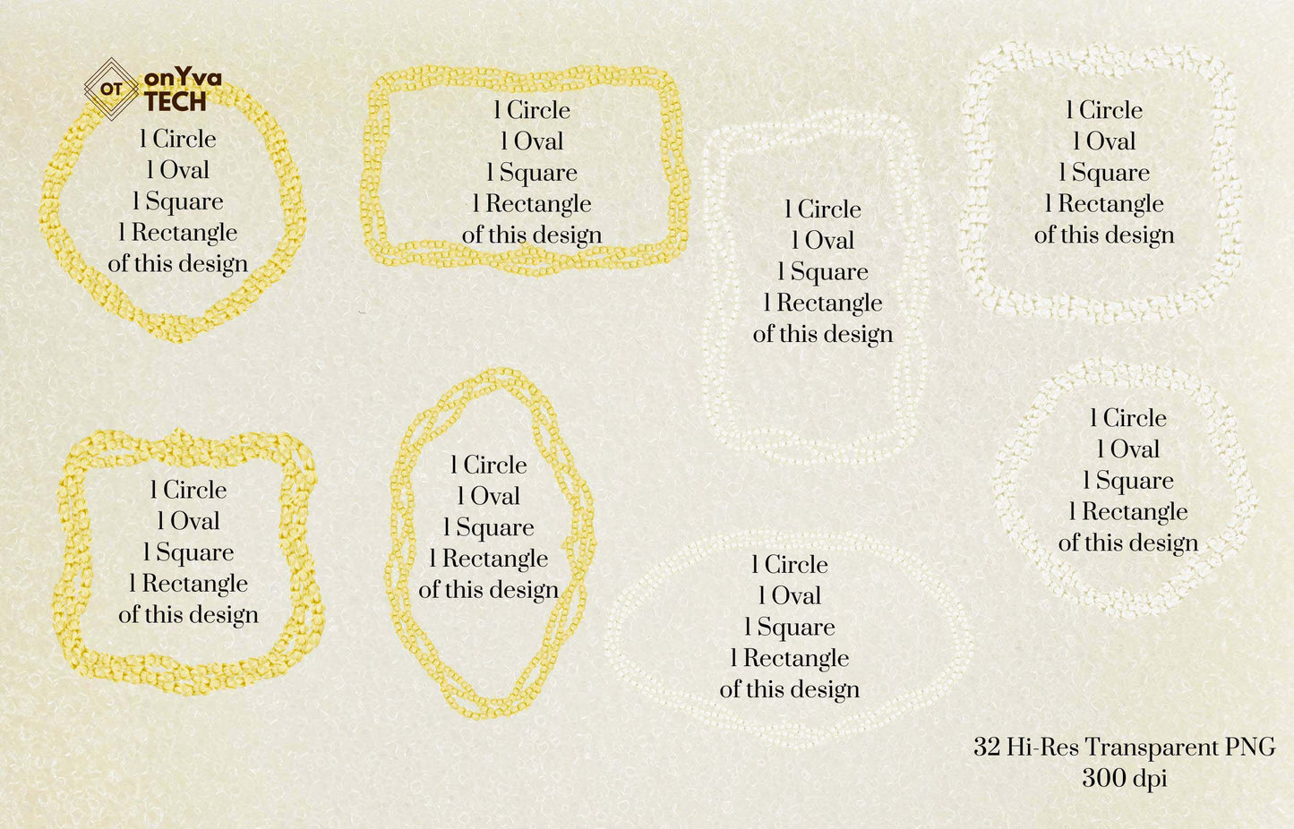 Pikake 3 Strand Twist Lei | Hawaiian Frame PNG Bundle | Digital Download