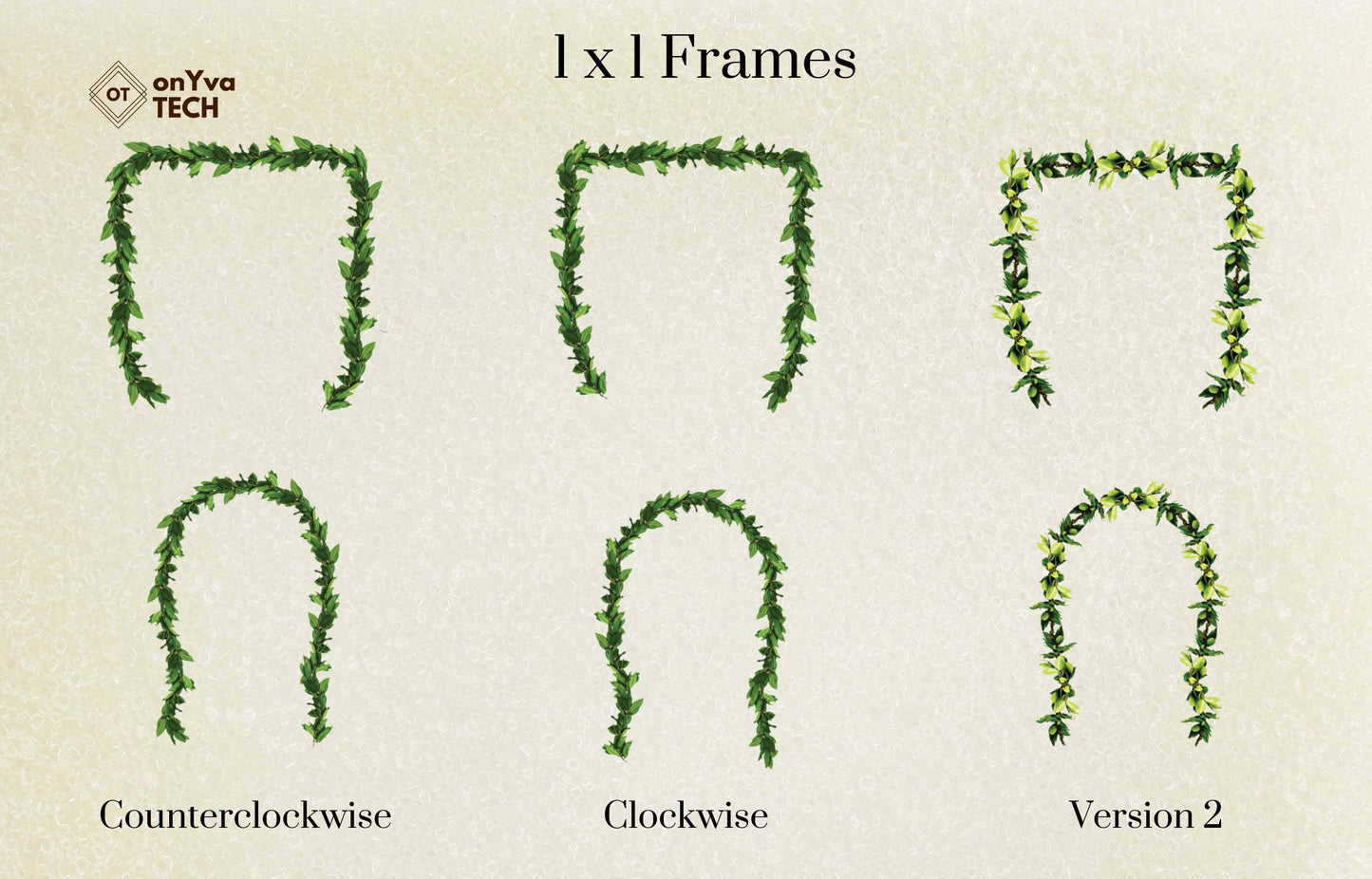 Maile Open Lei | Hawaiian Frame PNG Bundle | Digital Download