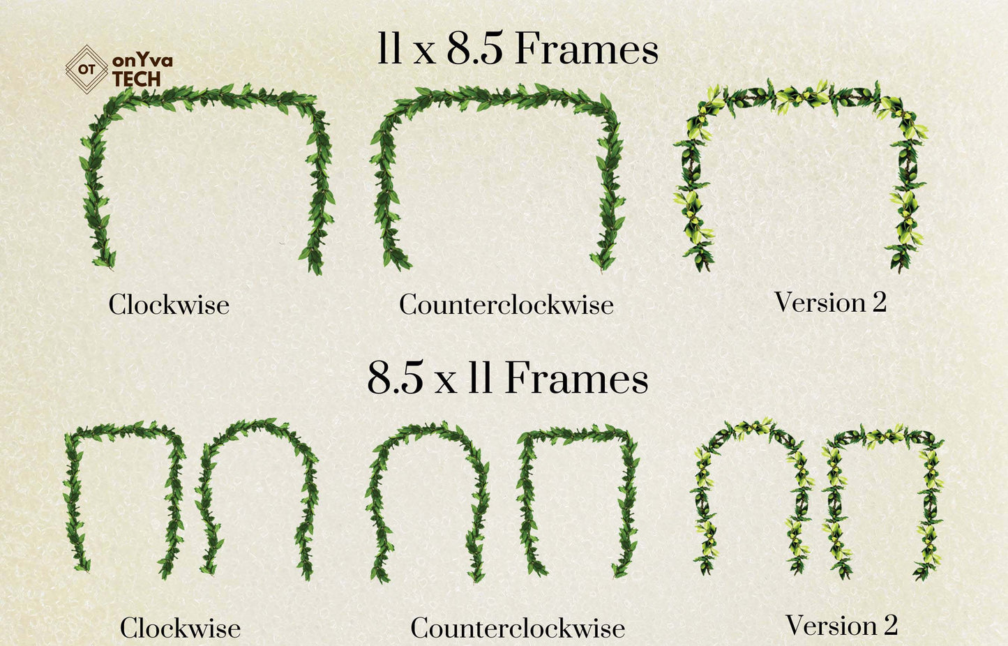 Maile Open Lei | Hawaiian Frame PNG Bundle | Digital Download