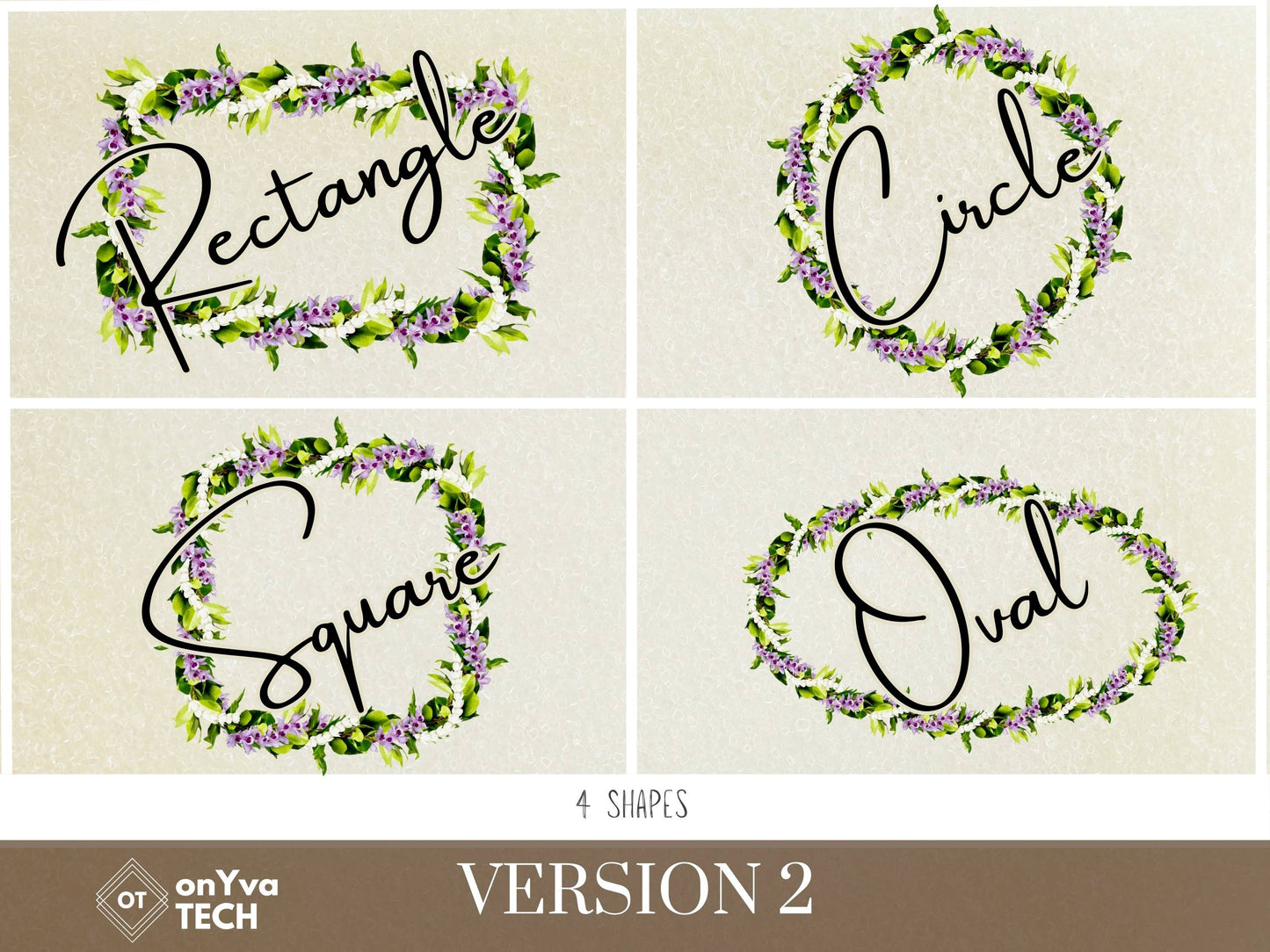 Maile Pikake Honohono 3 Strand Twist Lei | Hawaiian Frame PNG Liʻiliʻi Pack | Digital Download