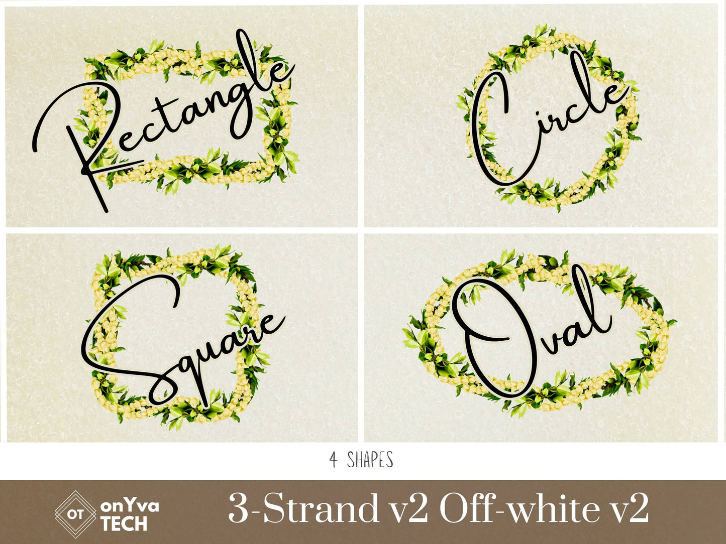 Maile Pikake 3-strand Lei | Hawaiian Frame PNG Liʻiliʻi Pack | Digital Download