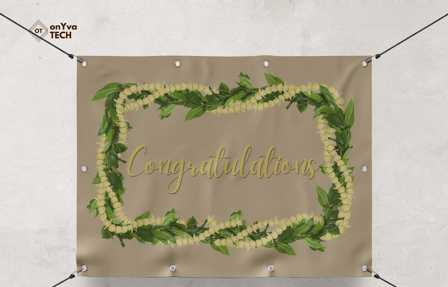 Maile Pikake 3-strand Lei | Hawaiian Frame PNG Bundle | Digital Download