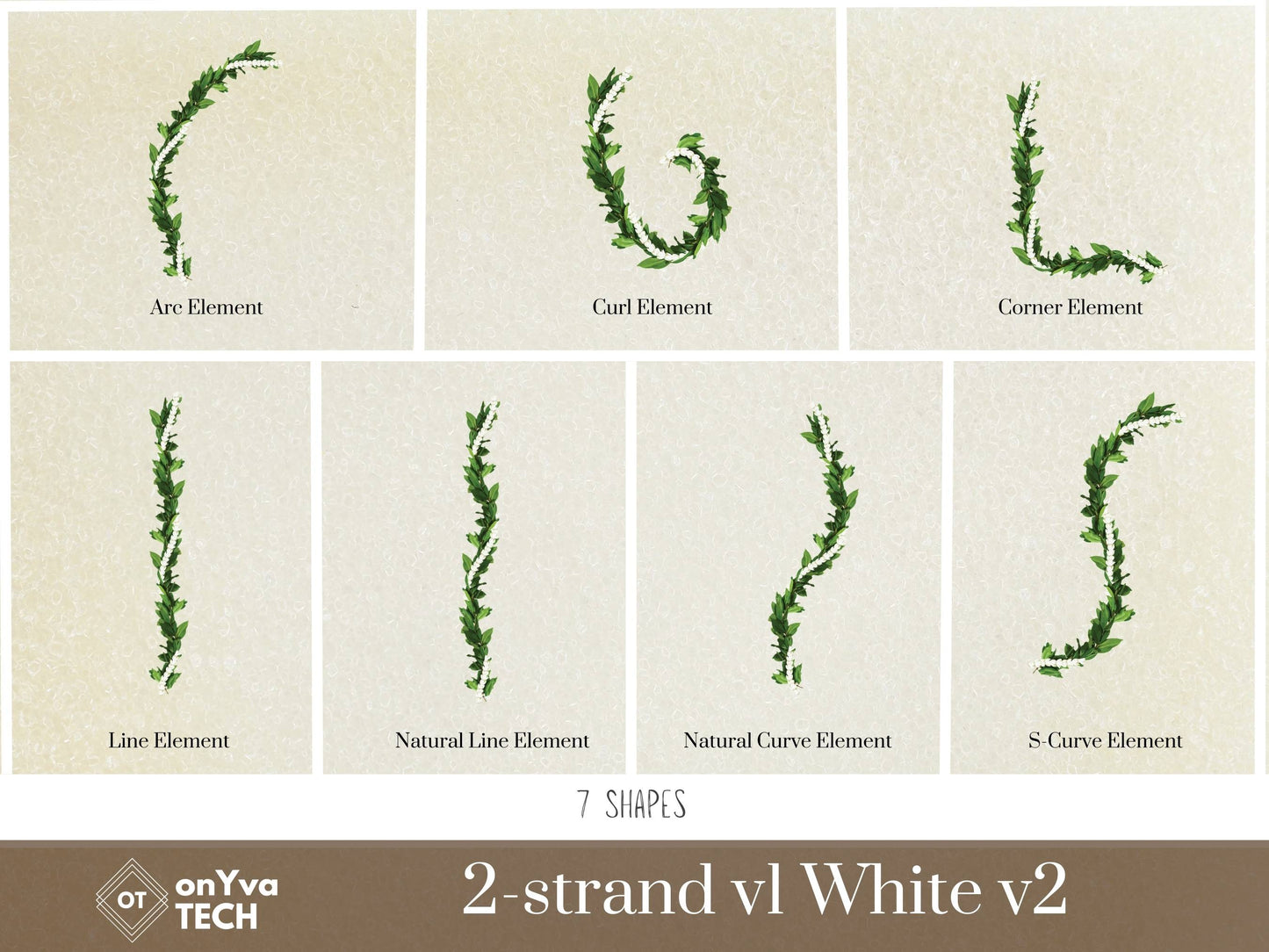 Maile Pikake 2-strand Lei | Hawaiian PNG Decorative Element Liʻiliʻi Pack | Digital Download