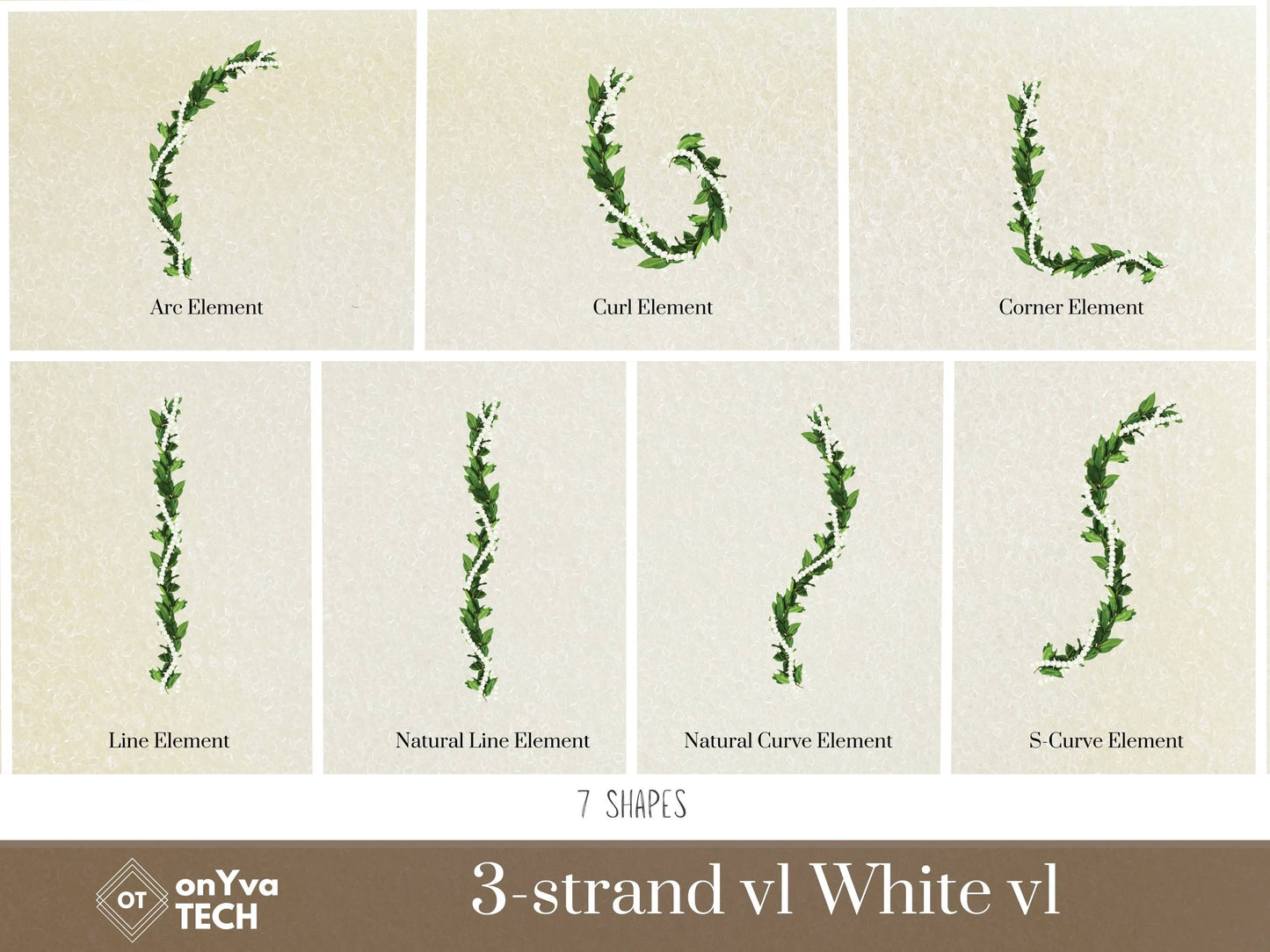 Maile Pikake 3-strand Lei | Hawaiian PNG Decorative Element Liʻiliʻi Pack | Digital Download