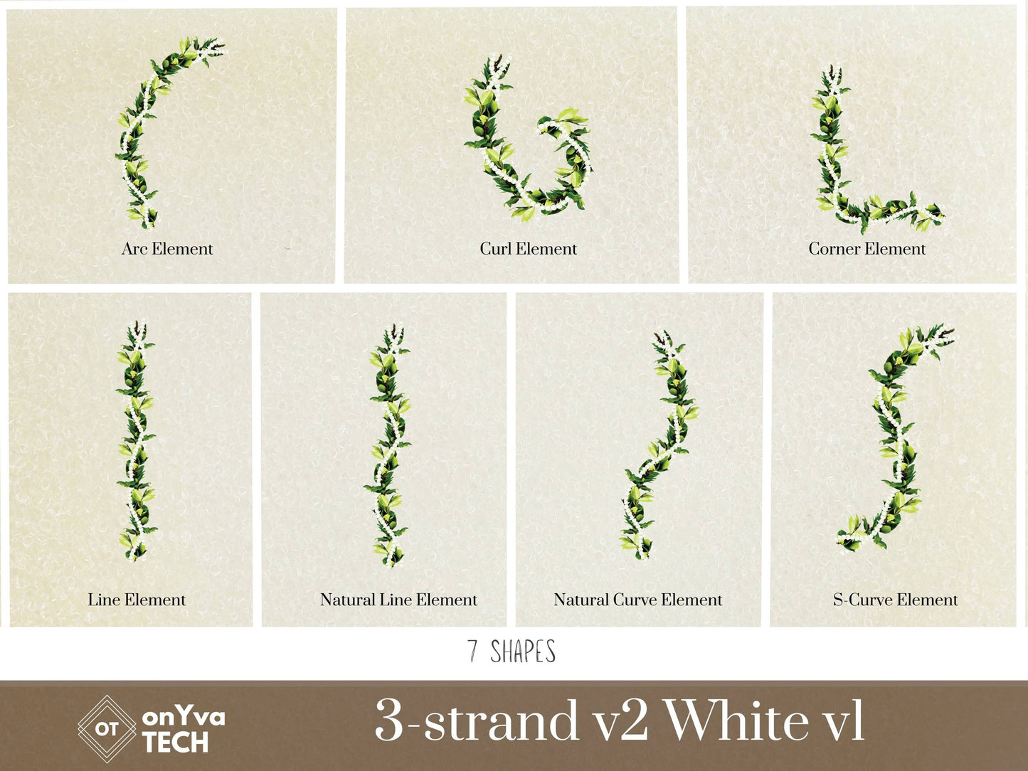 Maile Pikake 3-strand Lei | Hawaiian PNG Decorative Element Liʻiliʻi Pack | Digital Download