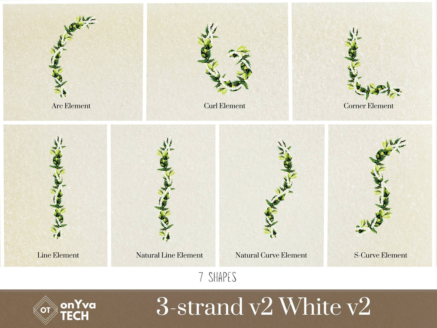 Maile Pikake 3-strand Lei | Hawaiian PNG Decorative Element Liʻiliʻi Pack | Digital Download