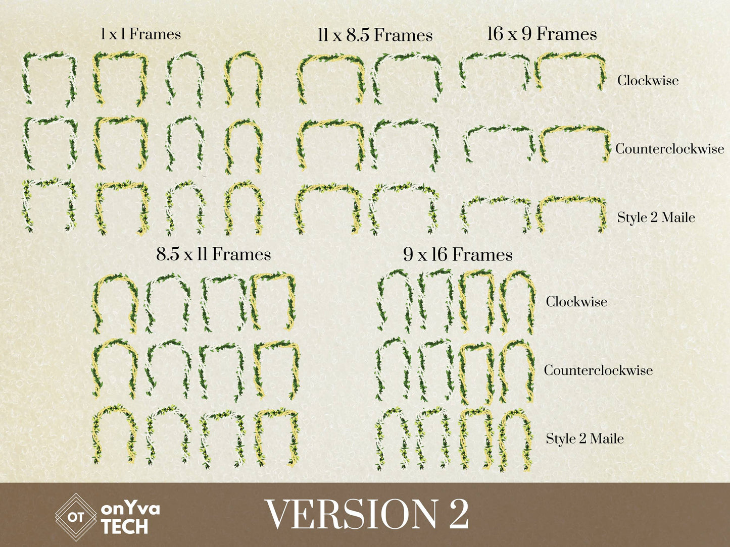 Maile Pikake 3-strand Open Lei | Hawaiian Frame PNG Bundle | Digital Download