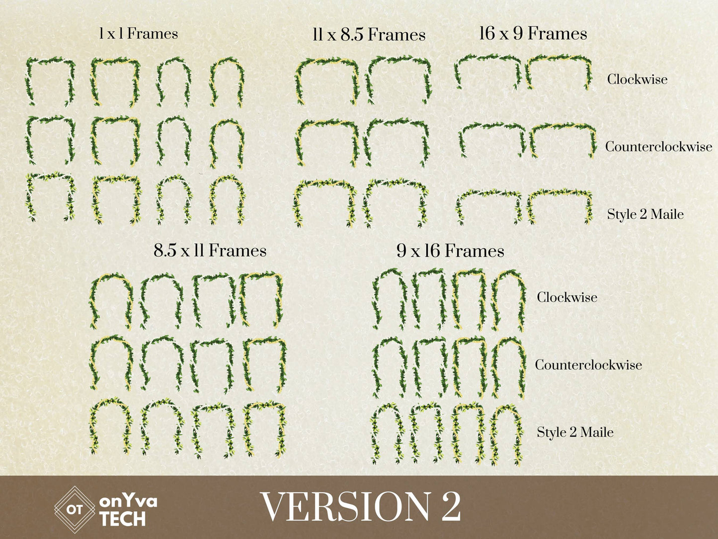 Maile Pikake 2-strand Open Lei | Hawaiian Frame PNG Bundle | Digital Download