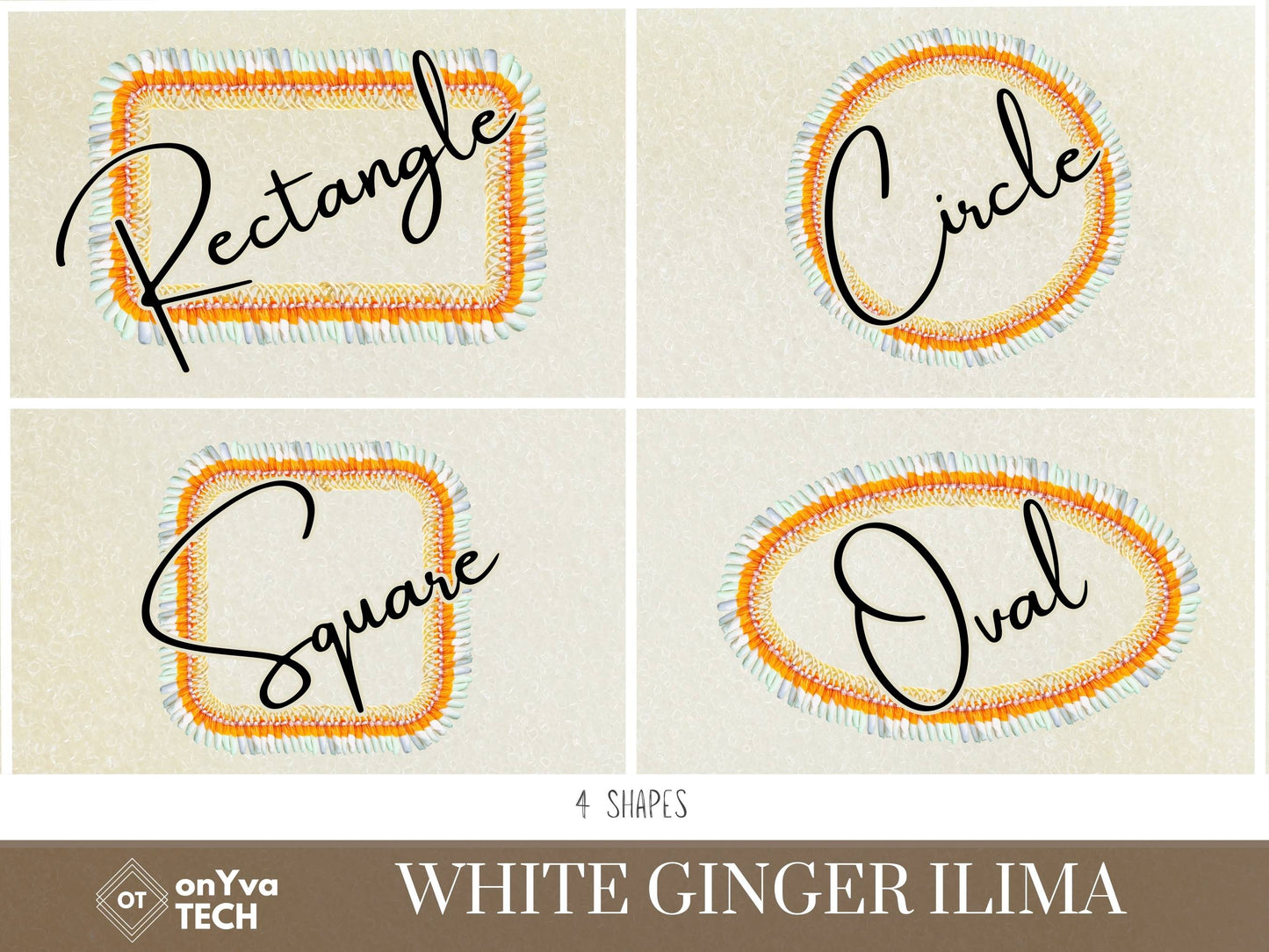 Micronesian White Ginger Ilima Lei | Hawaiian Frame PNG Liʻiliʻi Pack | Digital Download