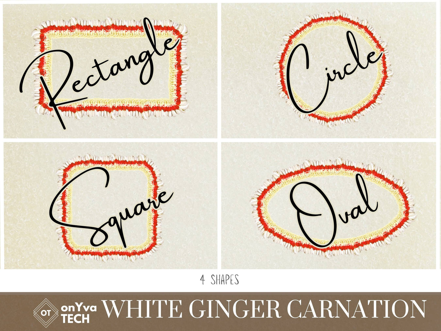 Micronesian White Ginger Red Carnation Lei | Hawaiian Frame PNG Liʻiliʻi Pack | Digital Download
