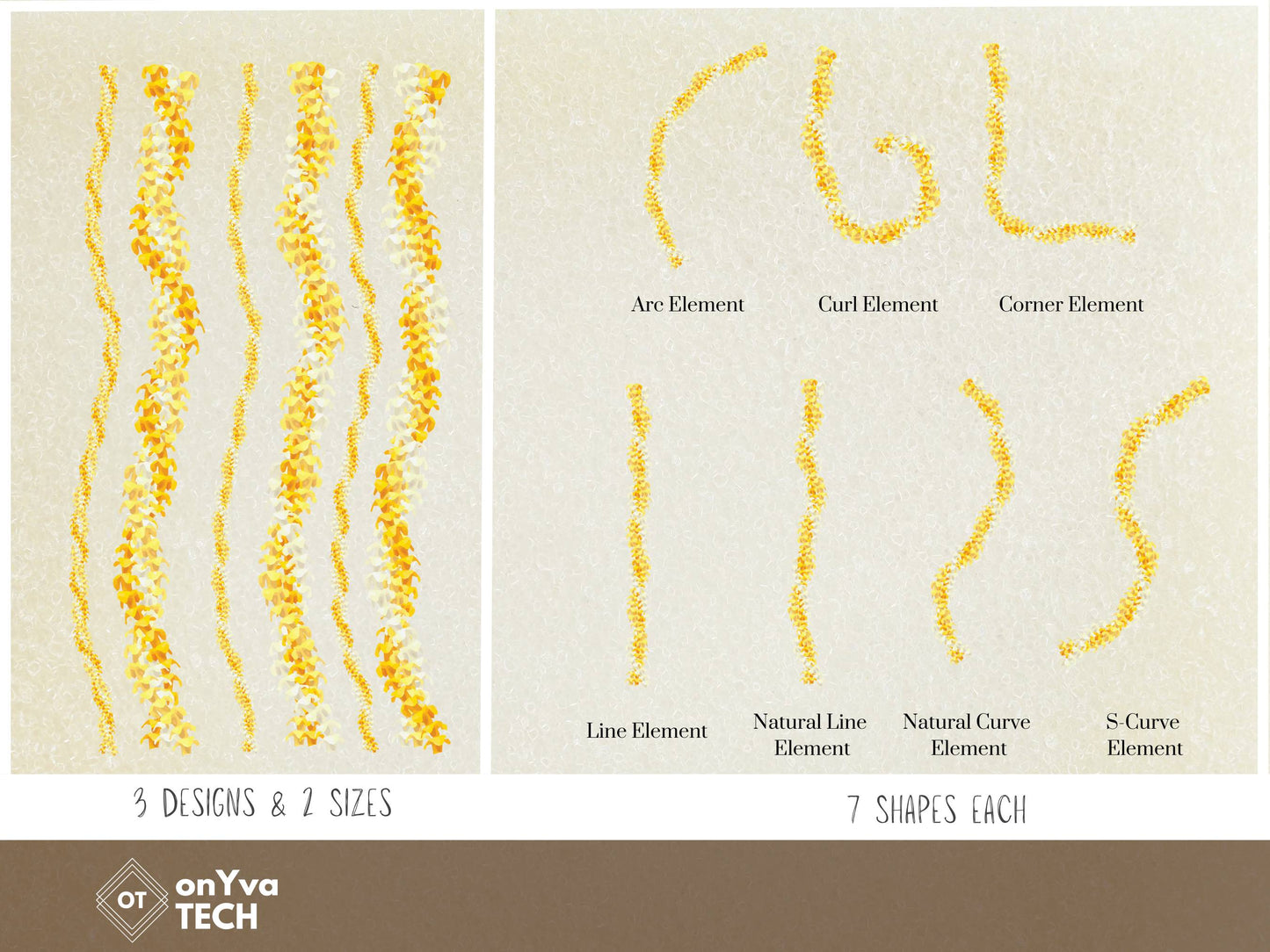 Puakenikeni Tricolor 3 Strand Twist Lei | Hawaiian PNG Decorative Element Set | Digital Download
