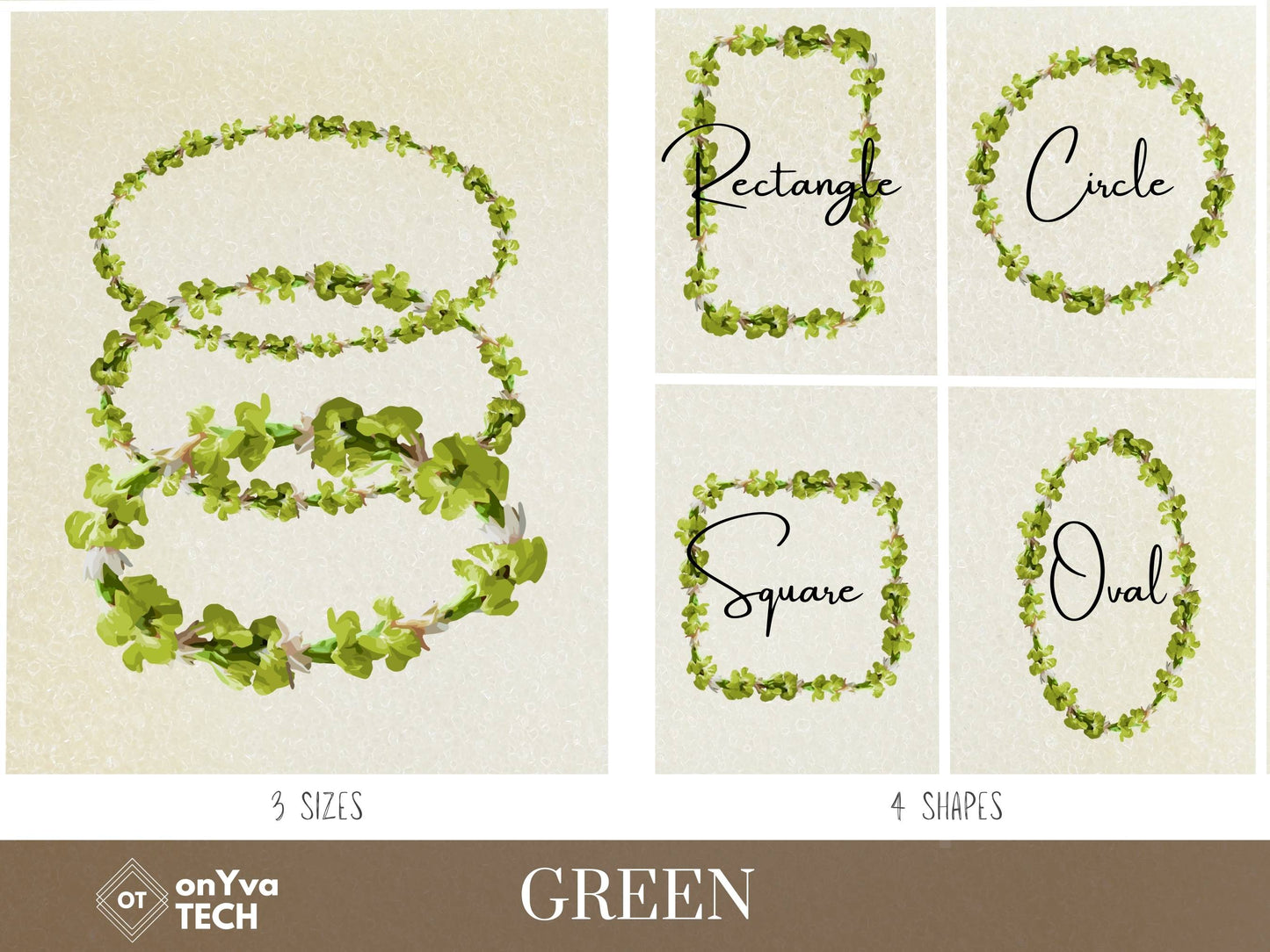 Tuberose Carnation Lei | Hawaiian Frame PNG Bundle | Digital Download