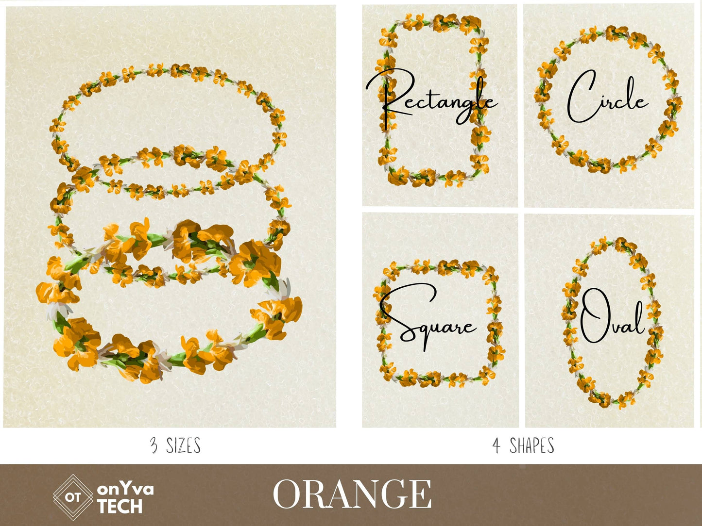Tuberose Carnation Lei | Hawaiian Frame PNG Bundle | Digital Download