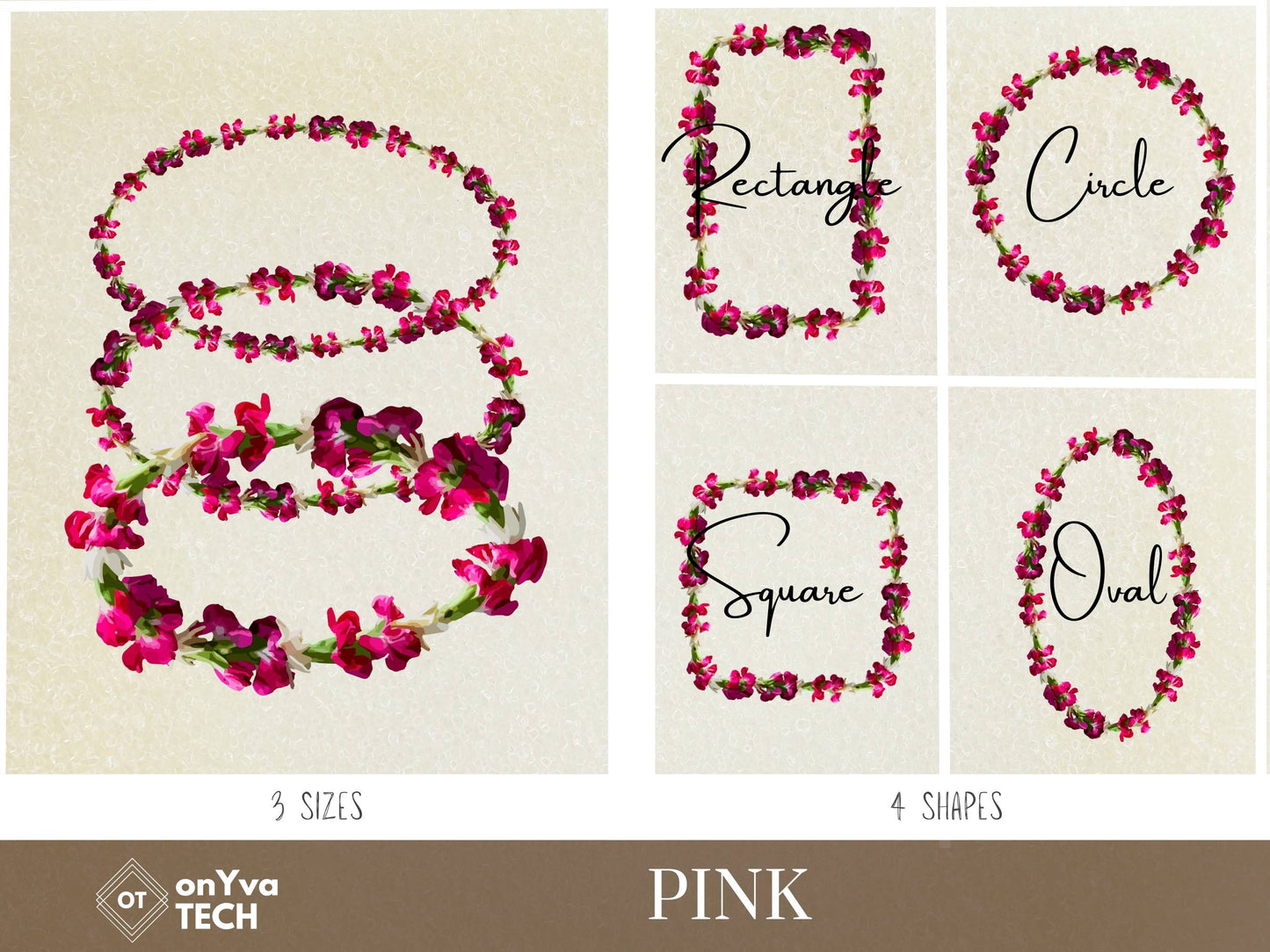 Tuberose Carnation Lei | Hawaiian Frame PNG Bundle | Digital Download