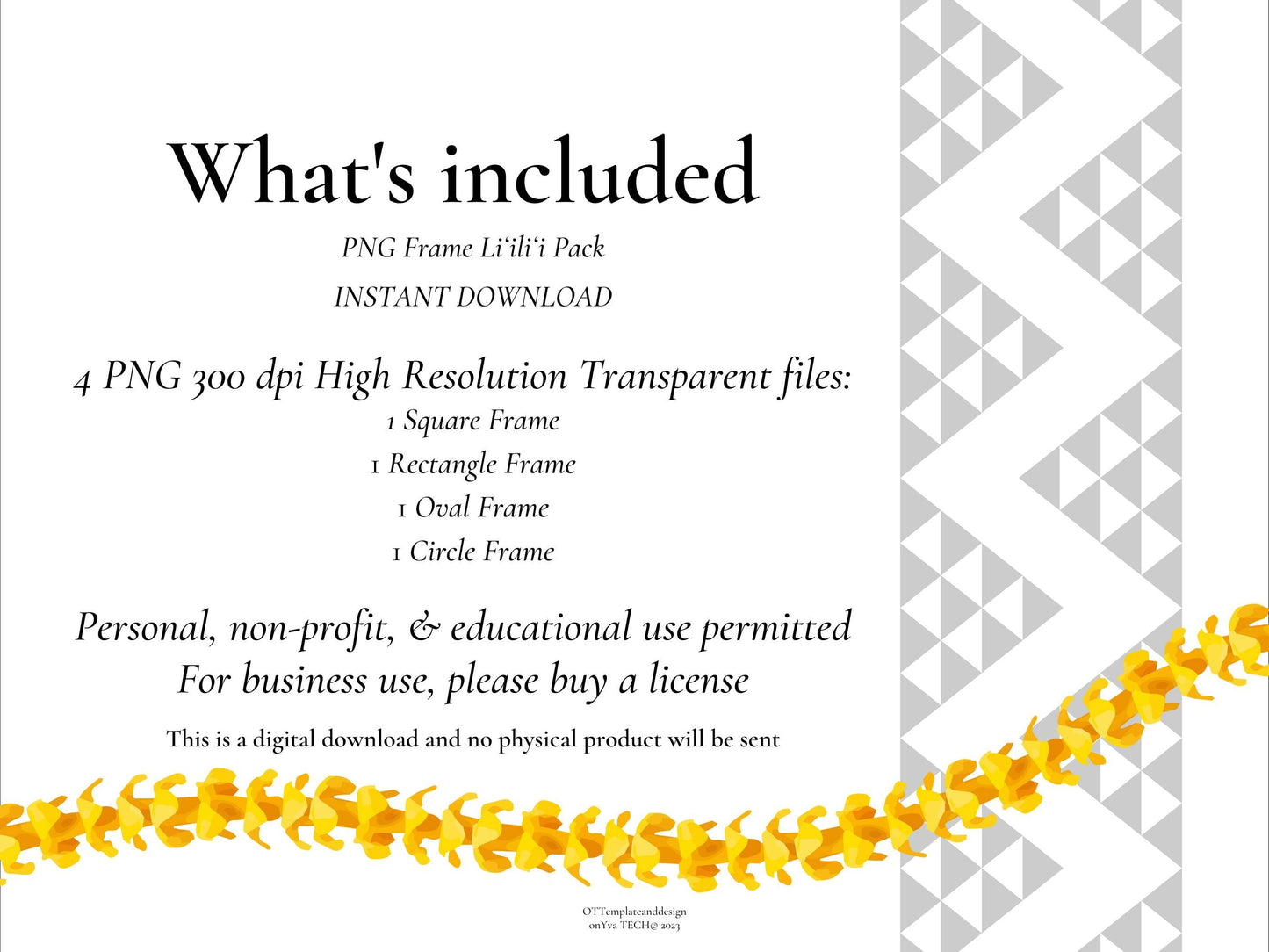 Maile Lei | Hawaiian Frame PNG Liʻiliʻi Pack | Digital Download