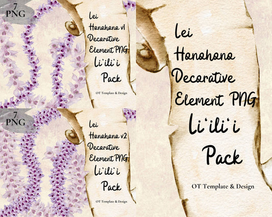 Honohono Orchid Lei | Hawaiian PNG Decorative Element Liʻiliʻi Pack | Digital Download