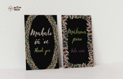 2 thank you and get well greeting card adorned with an oval and rectangle crown flower petal lei