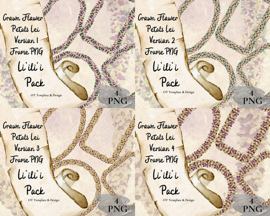 Crown Flower Petal Lei Frame PNG LP