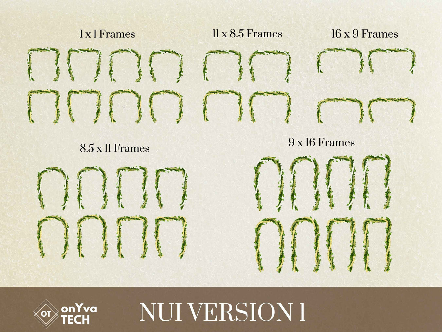 Maile Pikake Pakalana 3 Strand Nui Open Lei | Hawaiian Frame PNG Bundle | Digital Download