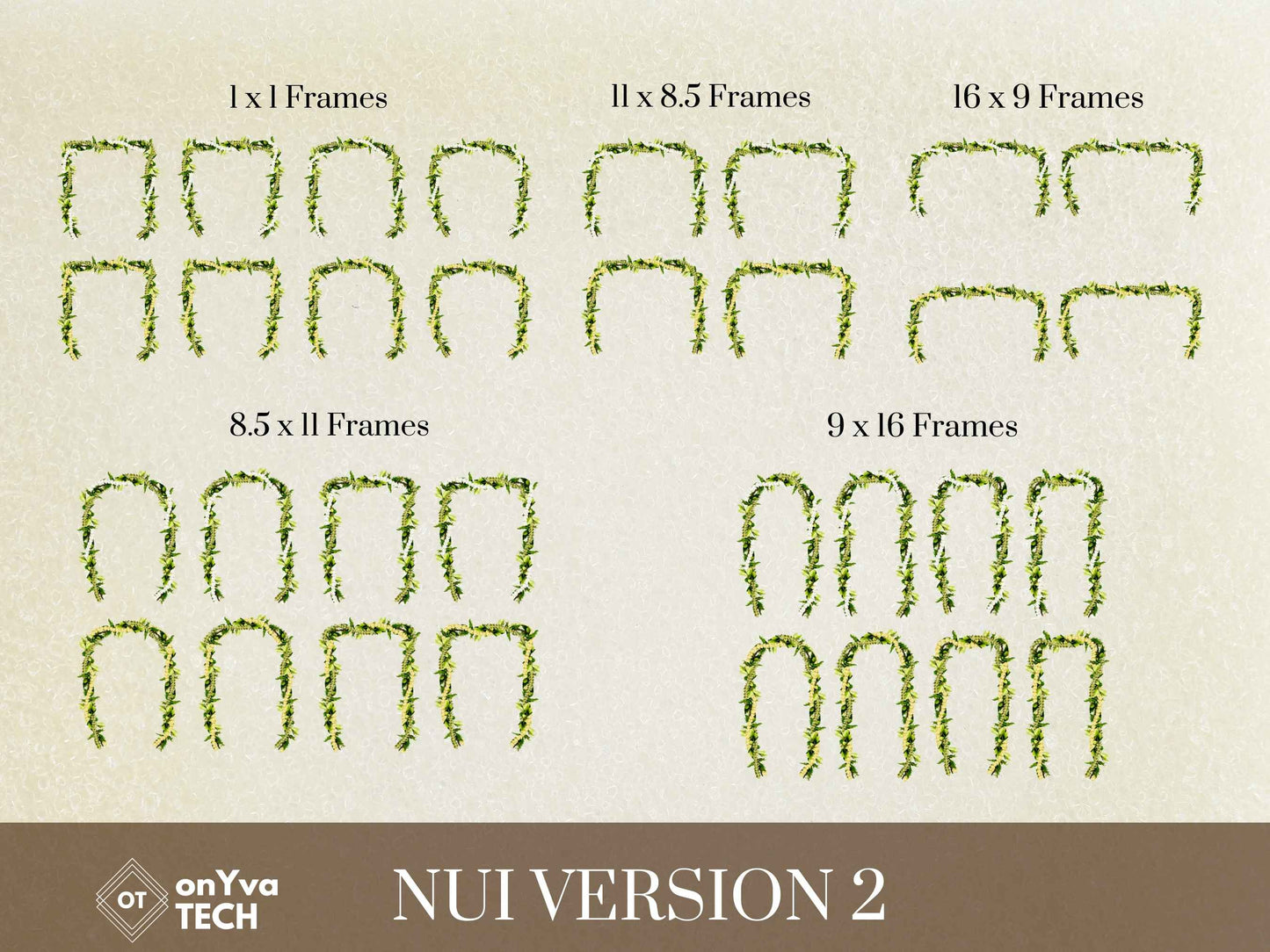 Maile Pikake Pakalana 3 Strand Nui Open Lei | Hawaiian Frame PNG Bundle | Digital Download