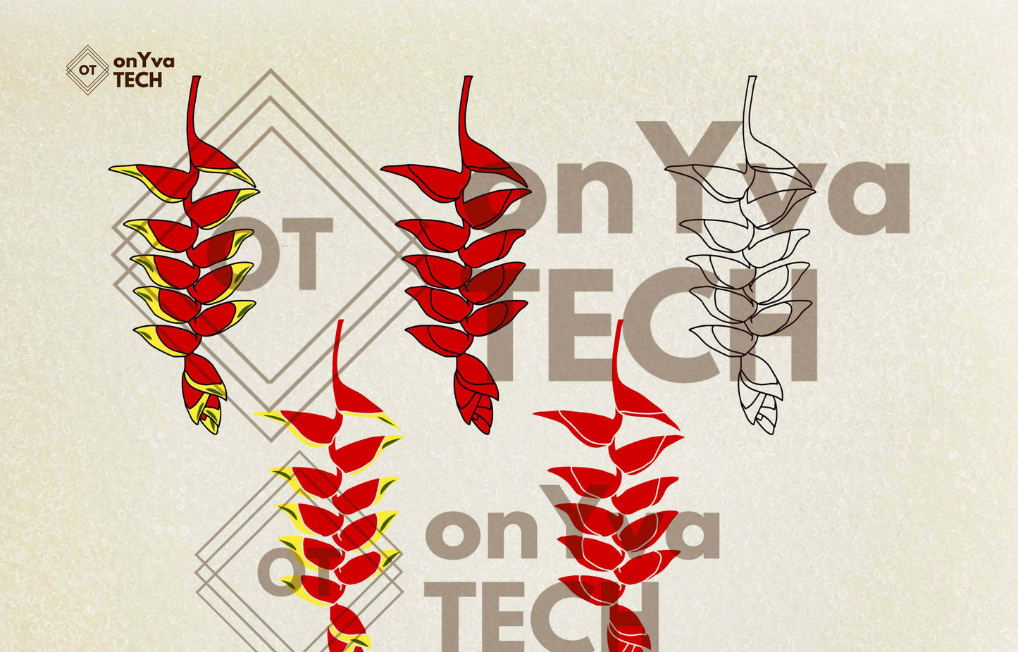Heliconia Hanging Lobster Claw SVG PNG | Hawaiian Nature Clipart Bundle | Digital Download