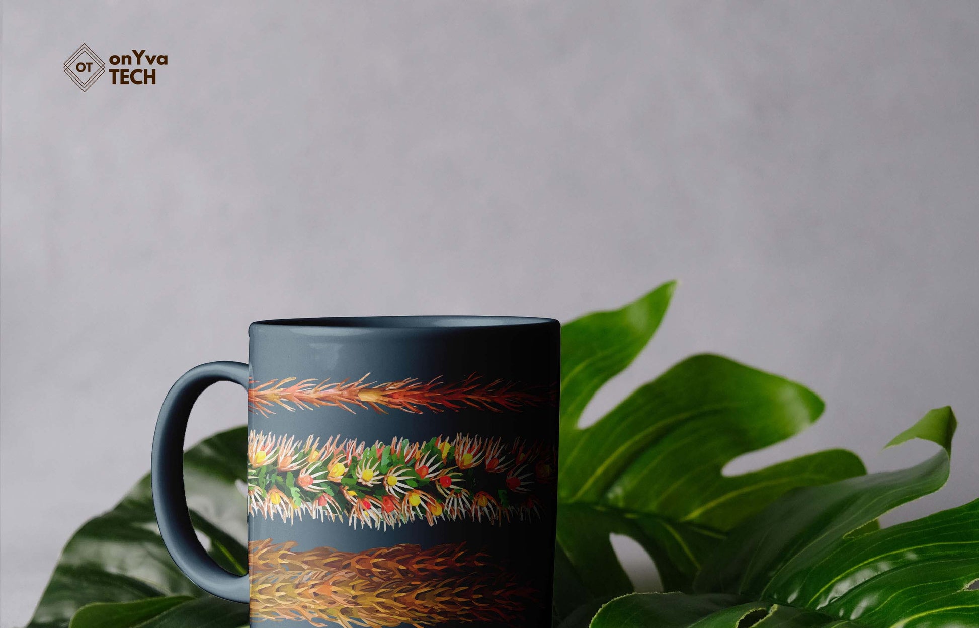  personalized mug sublimation print with 2 Kukunaokala Lei PNG going around