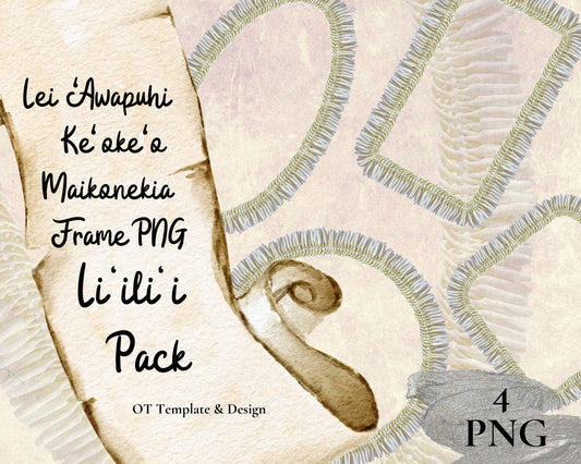 Micronesian White Ginger Lei | Hawaiian Frame PNG Liʻiliʻi Pack | Digital Download