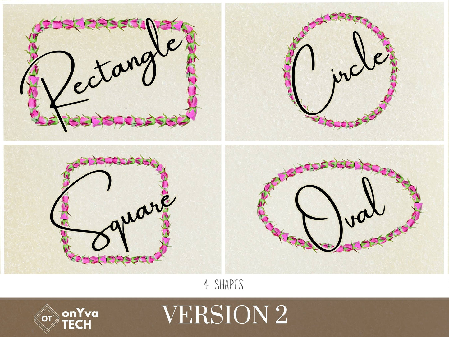 Lokelani Buds Lei | Hawaiian Frame PNG Liʻiliʻi Pack | Digital Download