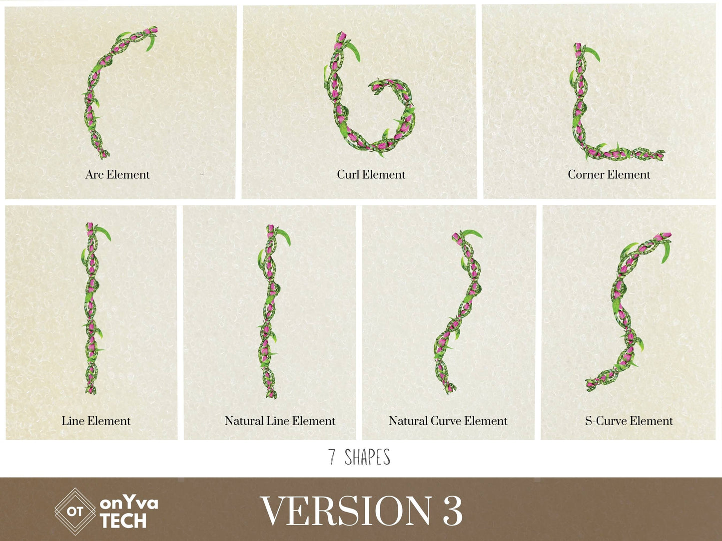Lokelani Ti Leaf 3 Strand Twist Lei | Hawaiian PNG Decorative Element Liʻiliʻi Pack | Digital Download