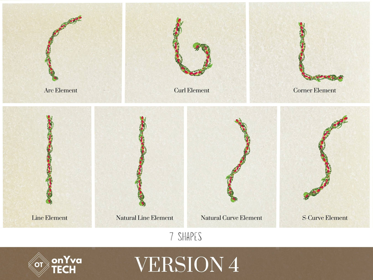 Lokelani Ti Leaf 3 Strand Twist Lei | Hawaiian PNG Decorative Element Liʻiliʻi Pack | Digital Download