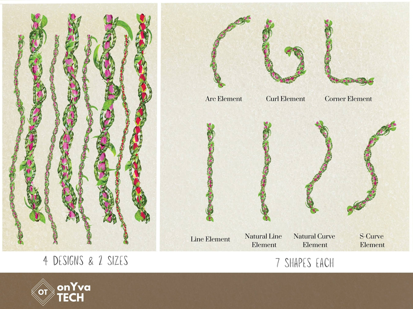 Lokelani Ti Leaf 3 Strand Twist Lei | Hawaiian PNG Decorative Element Set | Digital Download