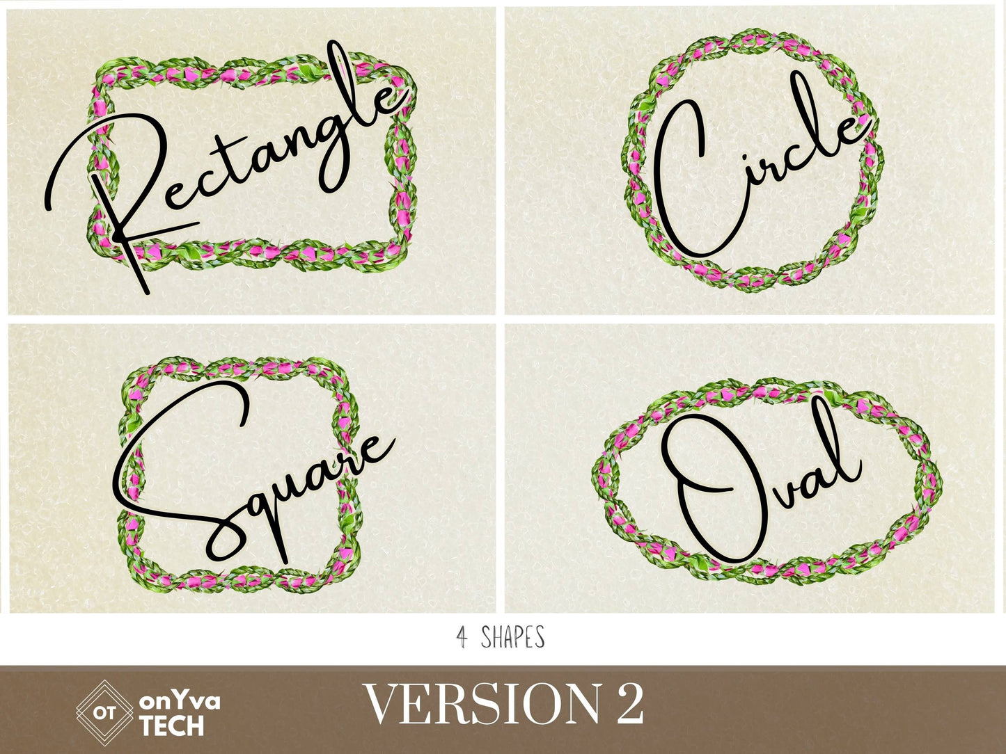Lokelani Ti Leaf 3 Strand Twist Lei | Hawaiian Frame PNG Liʻiliʻi Pack | Digital Download