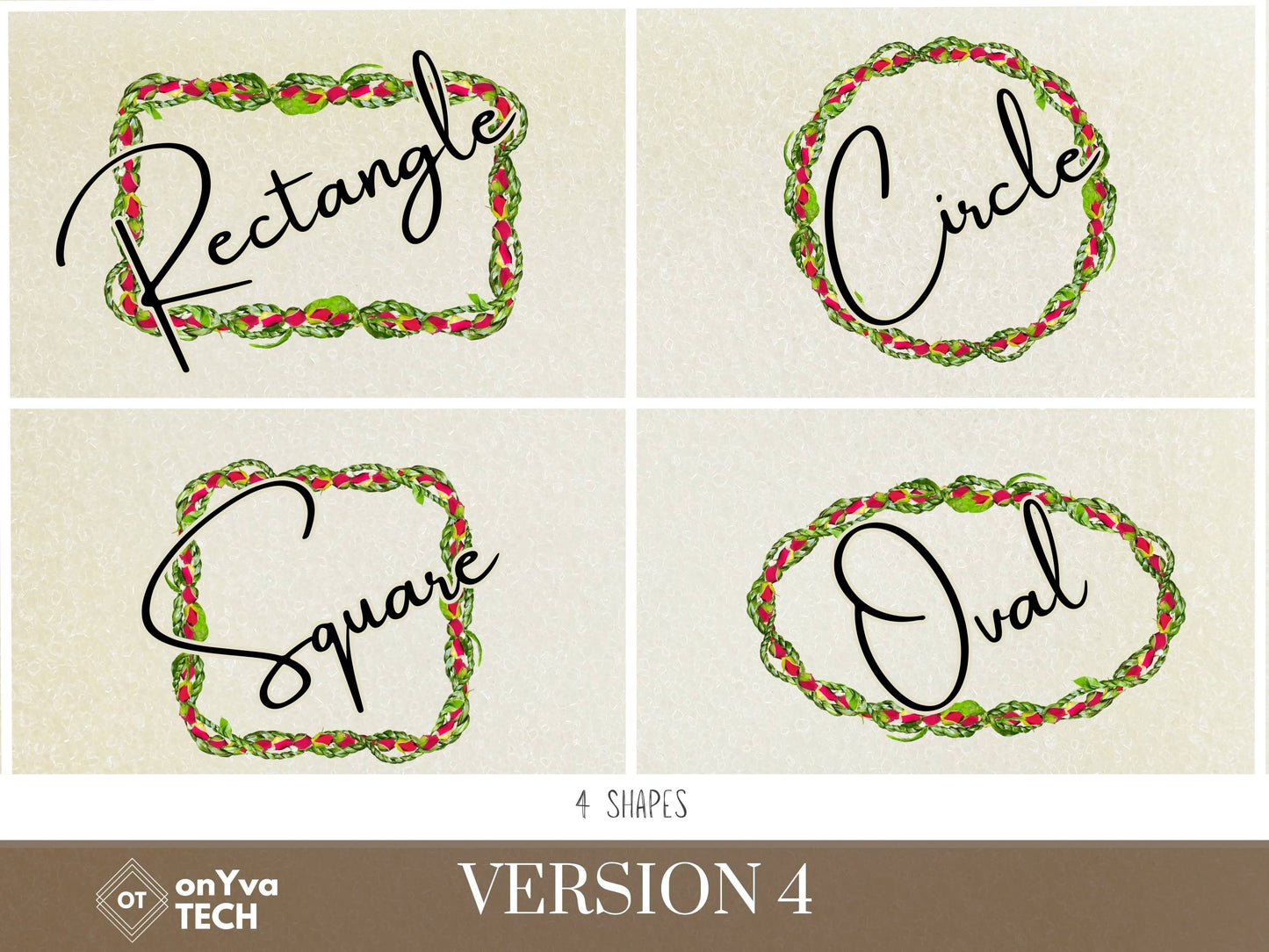Lokelani Ti Leaf 3 Strand Twist Lei | Hawaiian Frame PNG Liʻiliʻi Pack | Digital Download