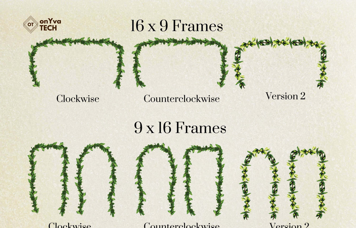 Maile Open Lei | Hawaiian Frame PNG Bundle | Digital Download