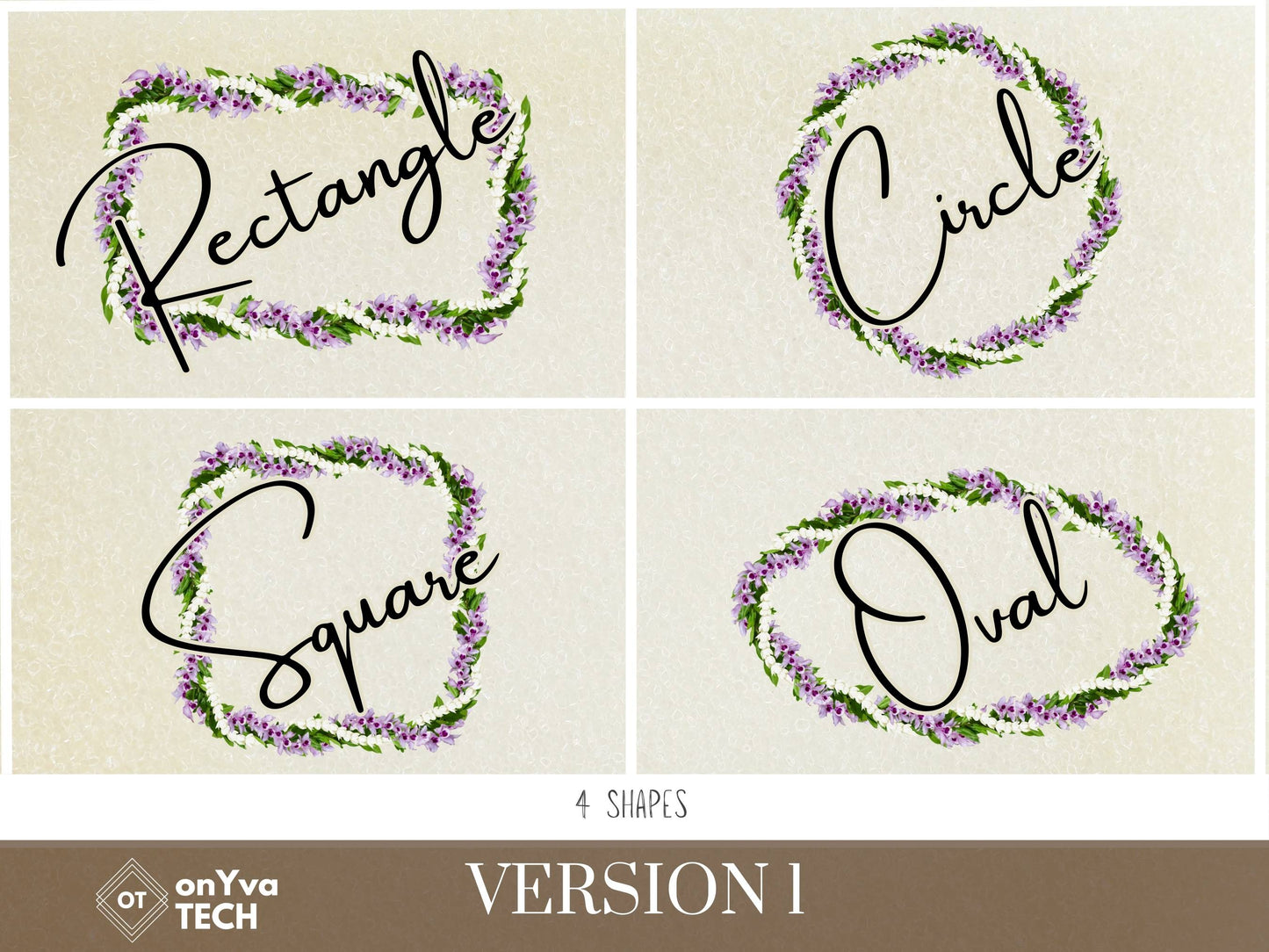 Maile Pikake Honohono 3 Strand Twist Lei | Hawaiian Frame PNG Liʻiliʻi Pack | Digital Download