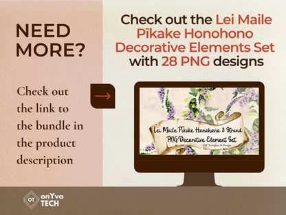 Maile Pikake Honohono 3 Strand Twist Lei | Hawaiian PNG Decorative Element Liʻiliʻi Pack | Digital Download