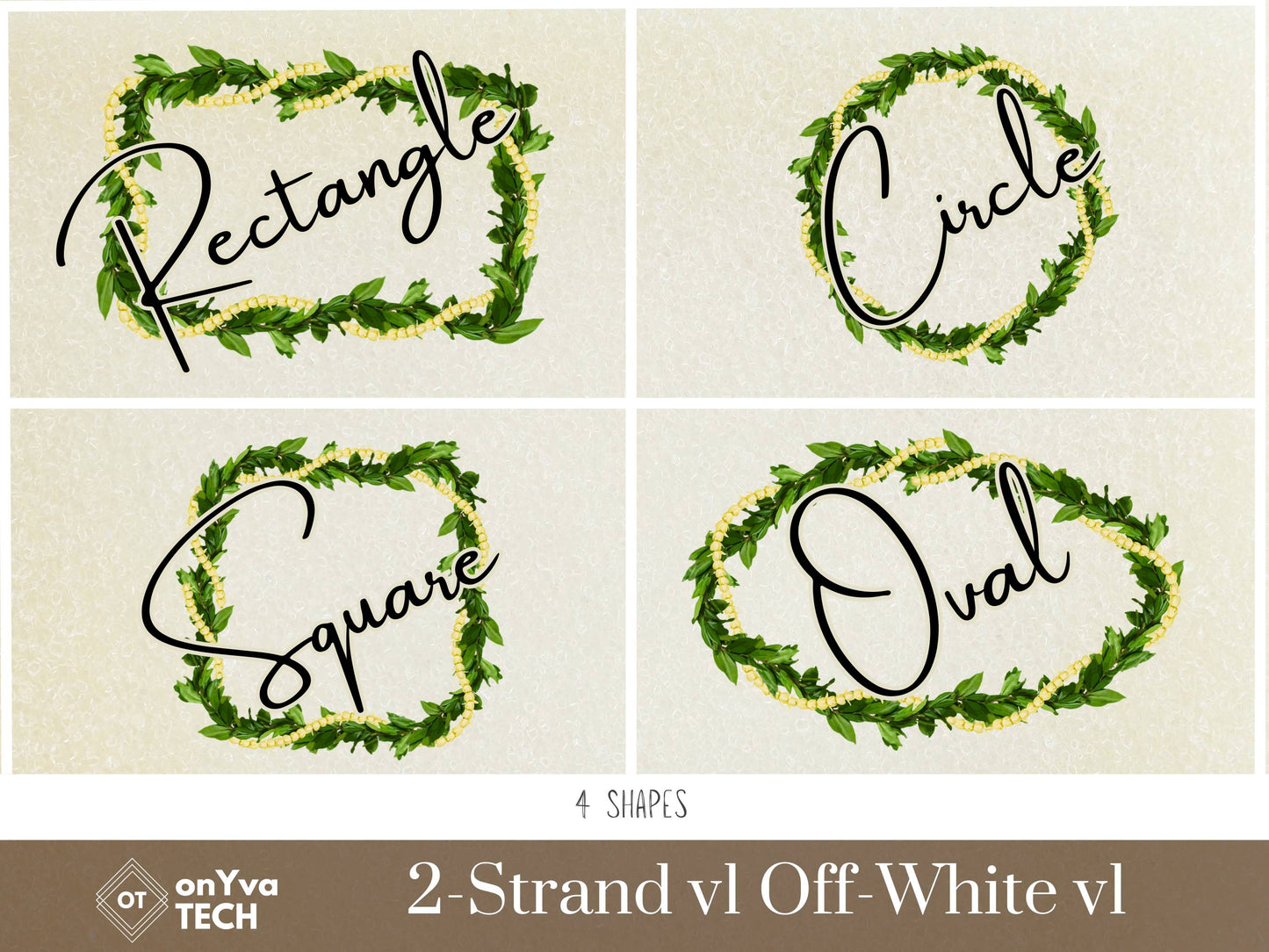 Maile Pikake 2-strand Lei | Hawaiian Frame PNG Liʻiliʻi Pack | Digital Download