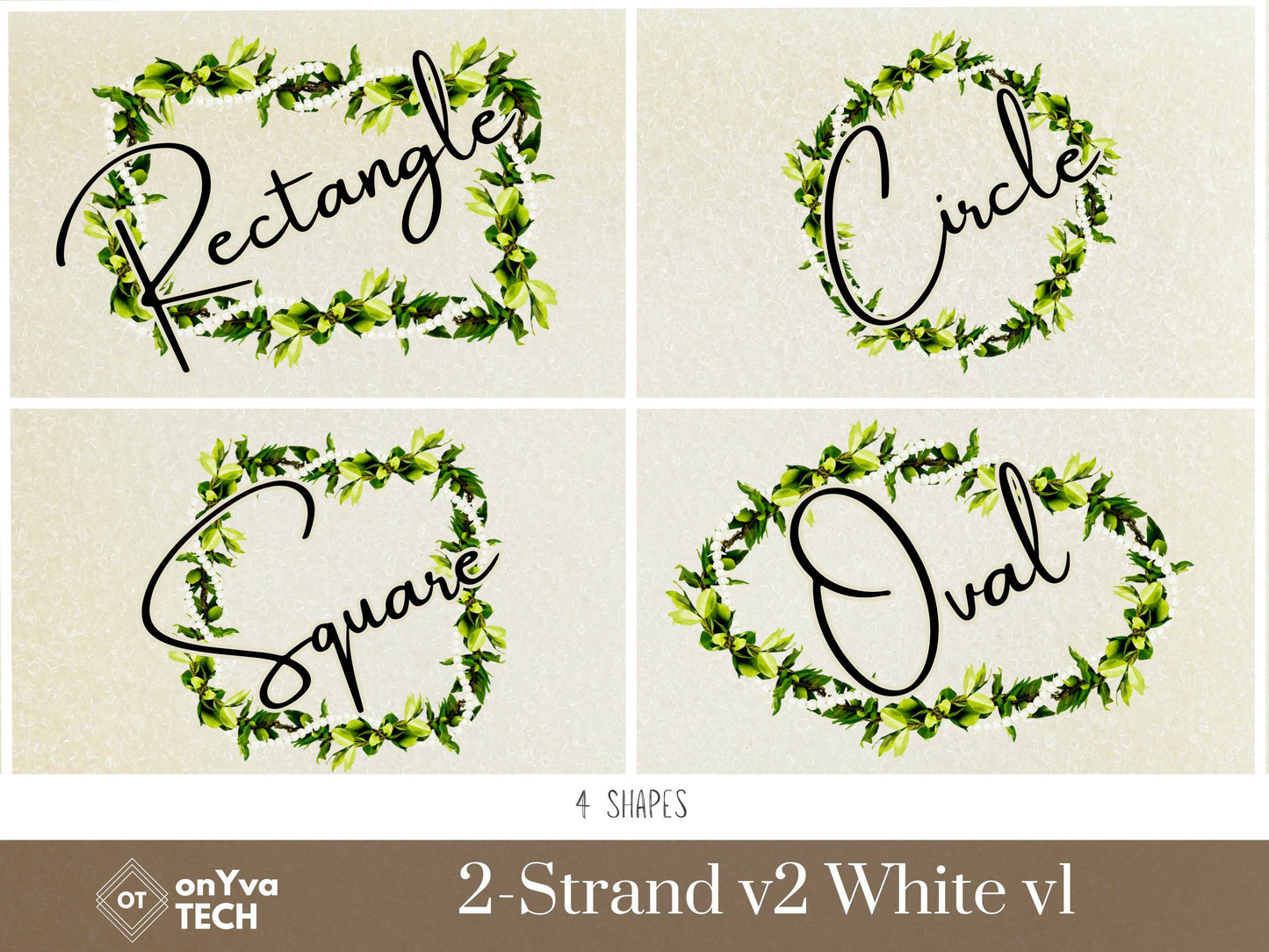 Maile Pikake 2-strand Lei | Hawaiian Frame PNG Liʻiliʻi Pack | Digital Download