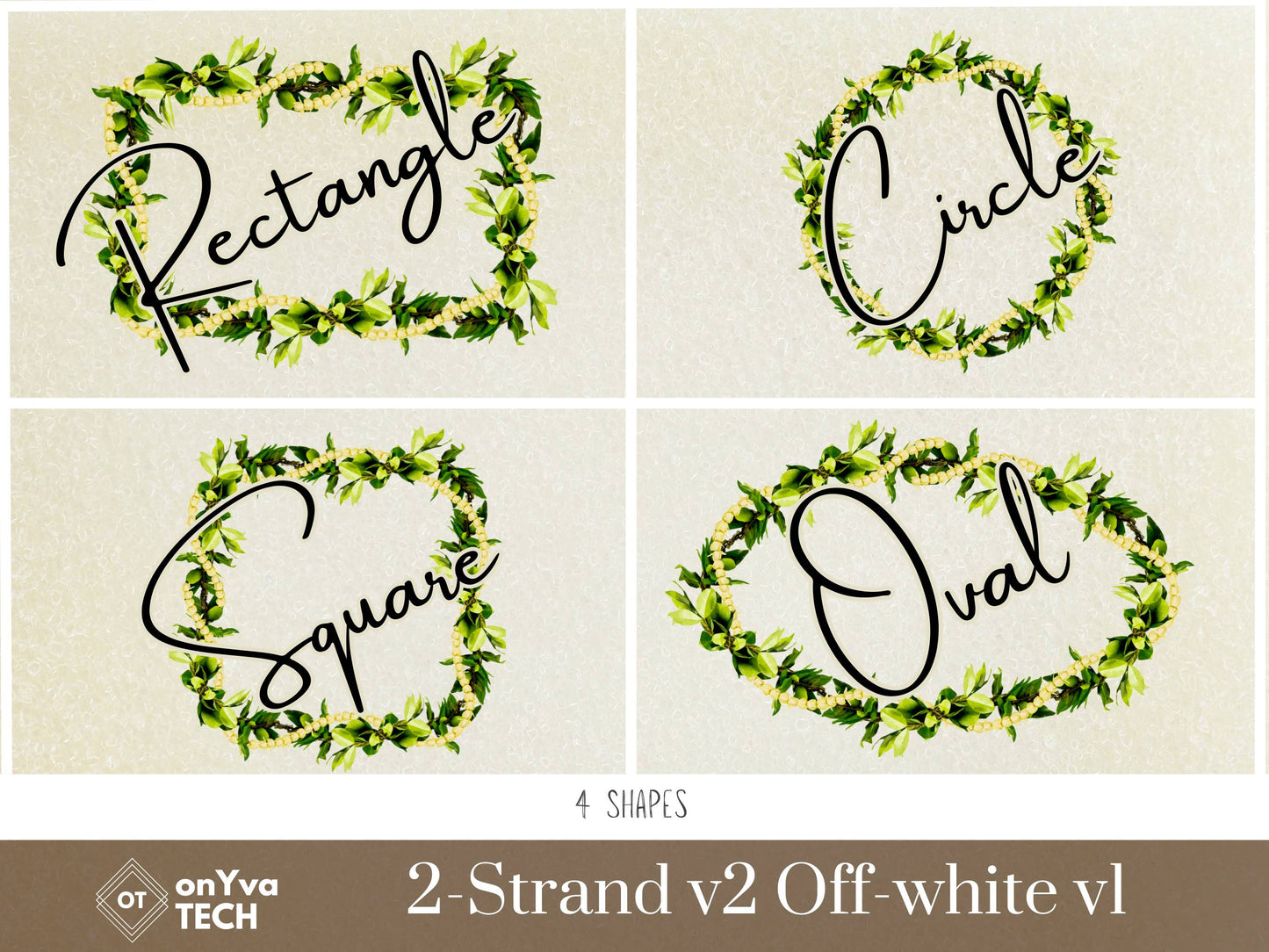 Maile Pikake 2-strand Lei | Hawaiian Frame PNG Liʻiliʻi Pack | Digital Download