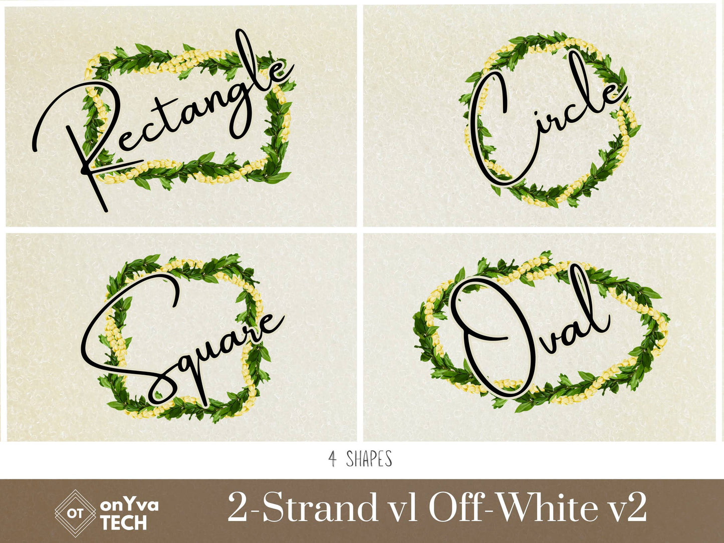 Maile Pikake 2-strand Lei | Hawaiian Frame PNG Liʻiliʻi Pack | Digital Download