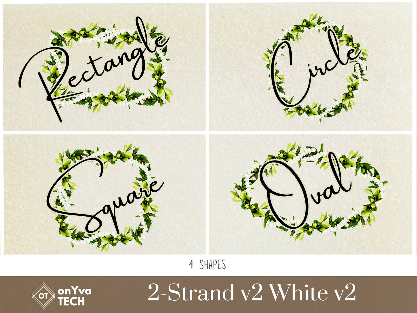 Maile Pikake 2-strand Lei | Hawaiian Frame PNG Liʻiliʻi Pack | Digital Download