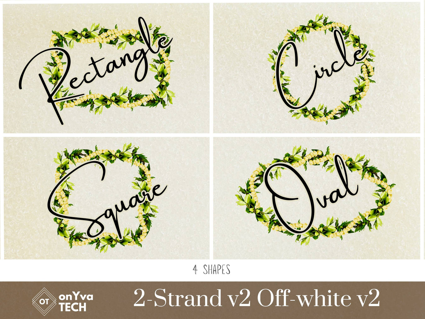 Maile Pikake 2-strand Lei | Hawaiian Frame PNG Liʻiliʻi Pack | Digital Download