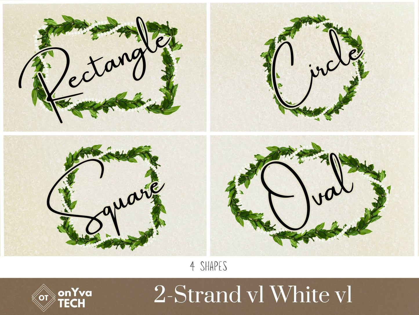 Maile Pikake 2-strand Lei | Hawaiian Frame PNG Liʻiliʻi Pack | Digital Download