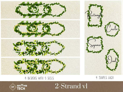 Maile Pikake 2-strand Lei | Hawaiian Frame PNG Bundle | Digital Download
