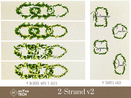 Maile Pikake 2-strand Lei | Hawaiian Frame PNG Bundle | Digital Download