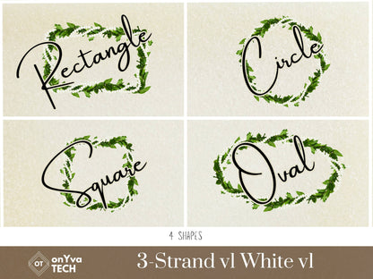 Maile Pikake 3-strand Lei | Hawaiian Frame PNG Liʻiliʻi Pack | Digital Download