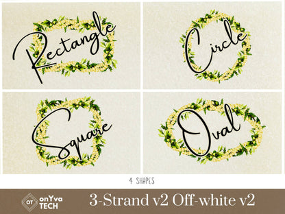 Maile Pikake 3-strand Lei | Hawaiian Frame PNG Liʻiliʻi Pack | Digital Download